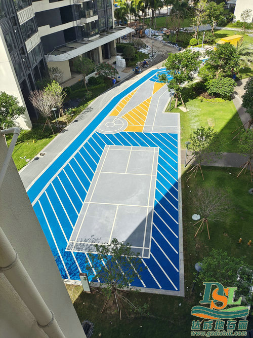 珠海月島花園彩色透水混凝土劃線效果圖！